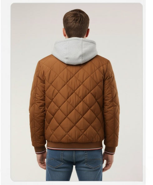 Dravorn Herren Steppjacke – Quillt mit Kapuze abnehmbar leicht gefüttert