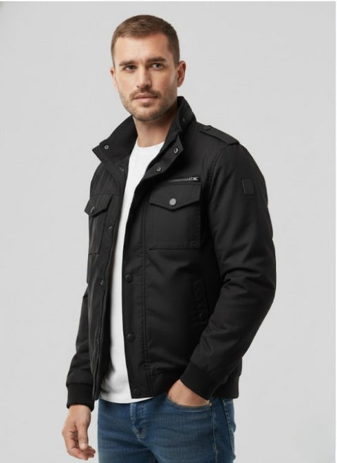 Falkronix Herren Cargojacke –Standkragen mit Vollreißverschluss