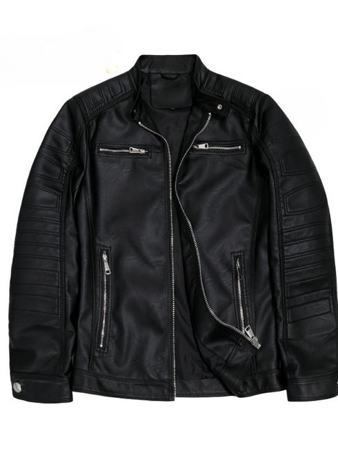 Straton Herren Lederjacke Vintage – Mehrere Taschen Reißverschluss