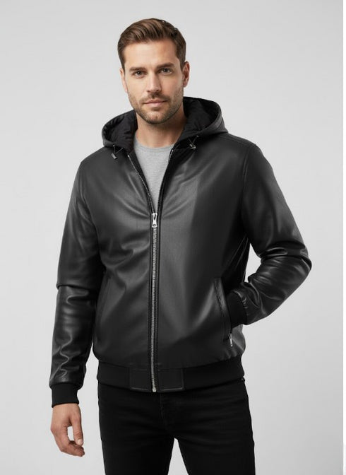 Korvran Herren Motorradjacke mit Kapuze – Vintage & Funktion