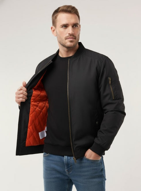 Helmarth Herren Flight-Jacke – winddicht gesteppte Thermofütterung