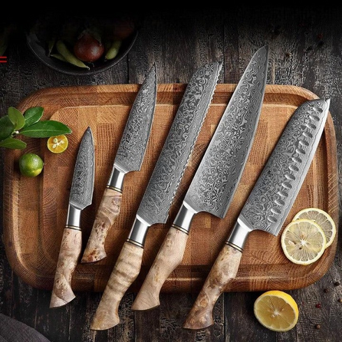 Messer Aus Damaststahl - Hideaki Japanische Damast Messerset