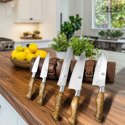 Messer Aus Damaststahl - Hideaki Japanische Damast Messerset