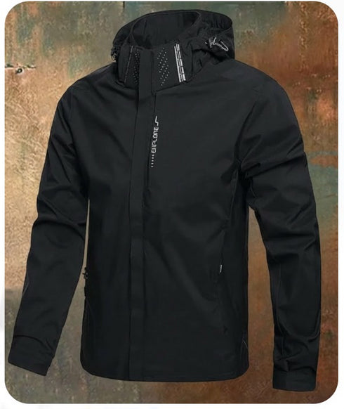 Draxis Herren Leichte Wasserdichte Outdoorjacke mit Kapuze