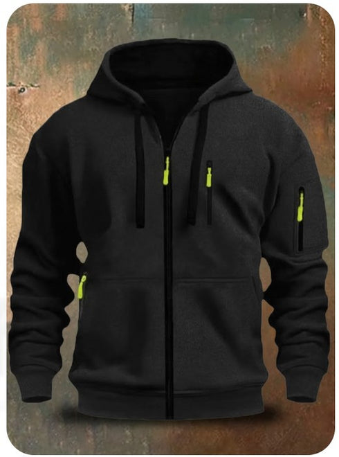 Alwin Herren Fleece Hoodie mit Reißverschluss