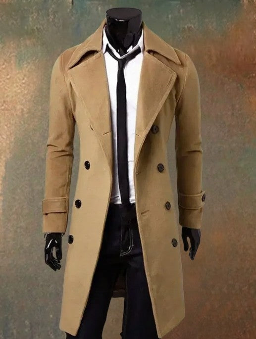 Straton Herren-Trenchcoat Schmale Passform Zweireihig