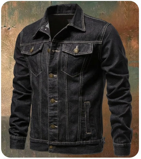 Dornek Herren Slim Fit Denimjacke aus Baumwolle