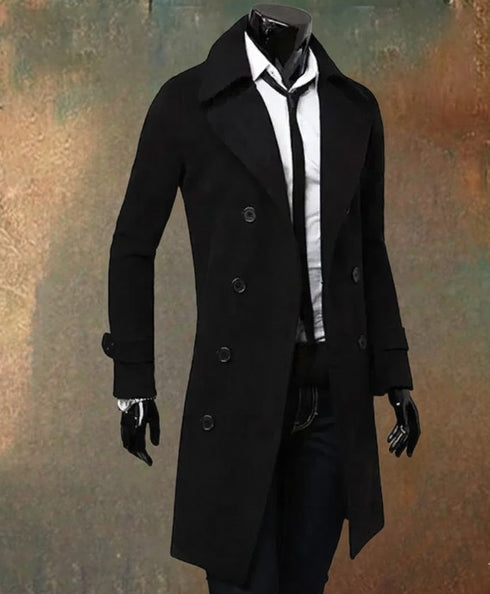 Straton Herren-Trenchcoat Schmale Passform Zweireihig