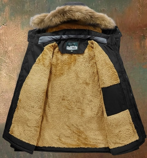 Kronen Herren Fleece-Baumwolljacke Oversize