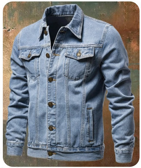 Dornek Herren Slim Fit Denimjacke aus Baumwolle