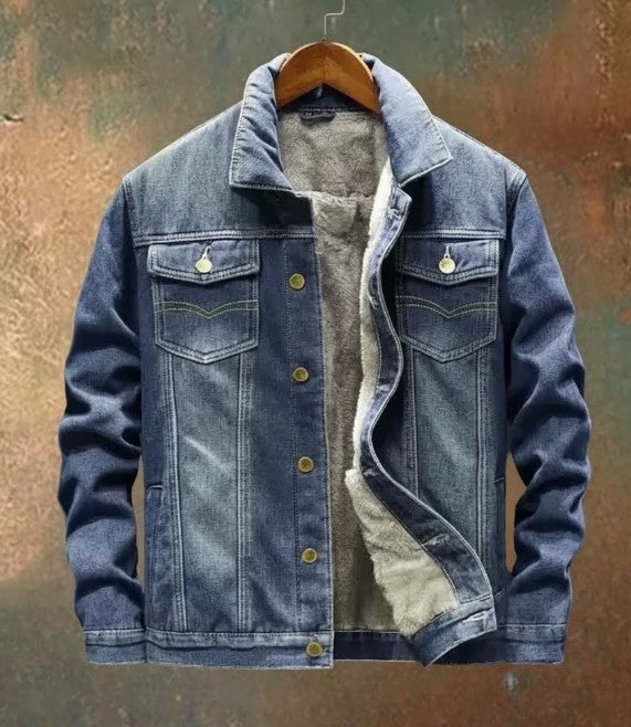 Hadrik Herren gefütterte Jeansjacke in lockerer Passform