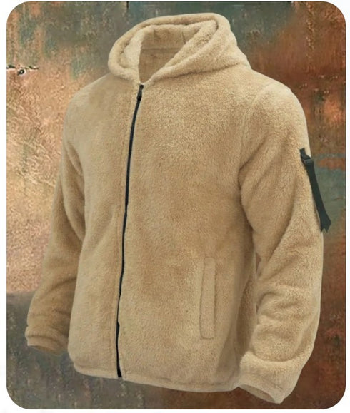 Thorian Herren-Fleecejacke mit Kapuze Lockere Passform