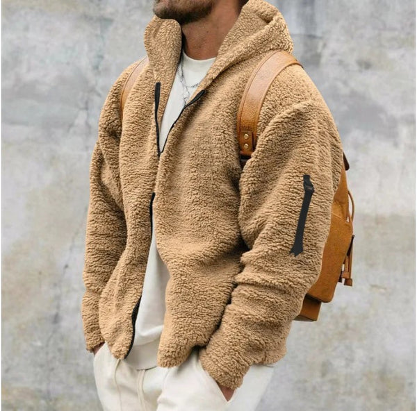 Thorian Herren-Fleecejacke mit Kapuze Lockere Passform