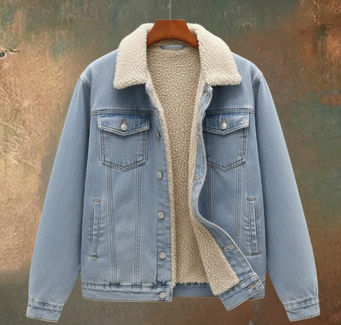 Hadrik Herren gefütterte Jeansjacke in lockerer Passform