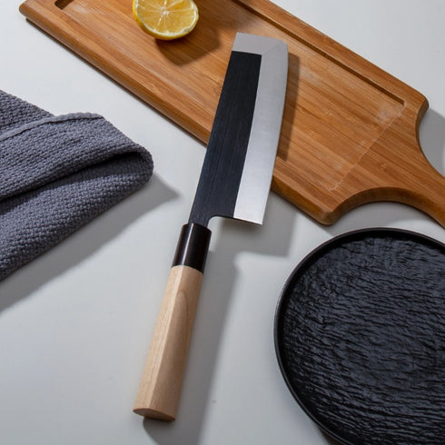 Japanisches Messer Set 4-teilig | Profi-Küchenmesser aus Edelstahl mit Holzgriff