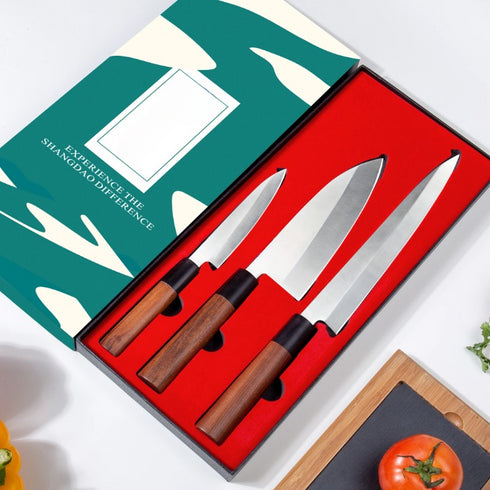 Japanisches Kochmesser Set 3-teilig | Sashimi & Filiermesser aus Edelstahl
