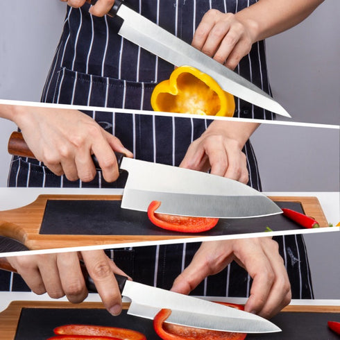 Japanisches Kochmesser Set 3-teilig | Sashimi & Filiermesser aus Edelstahl