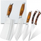 Küchenmesser Set 4-teilig aus Edelstahl | Professionelles Messerset mit Holzgriff