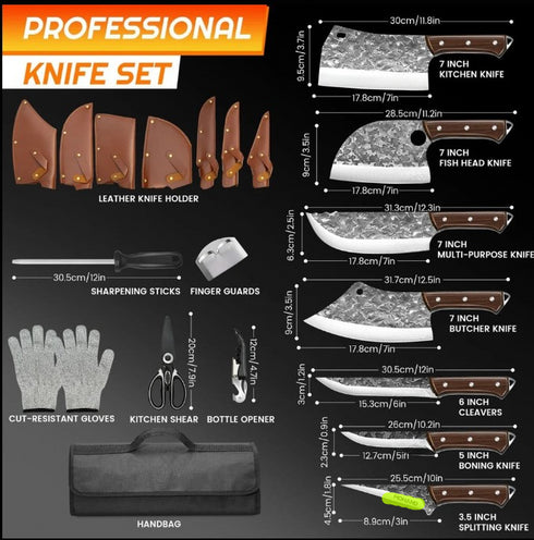 Katsuro 14-teiliges Messerset mit Harzgriff Japanische Kraft & Kontrolle | Shiraki