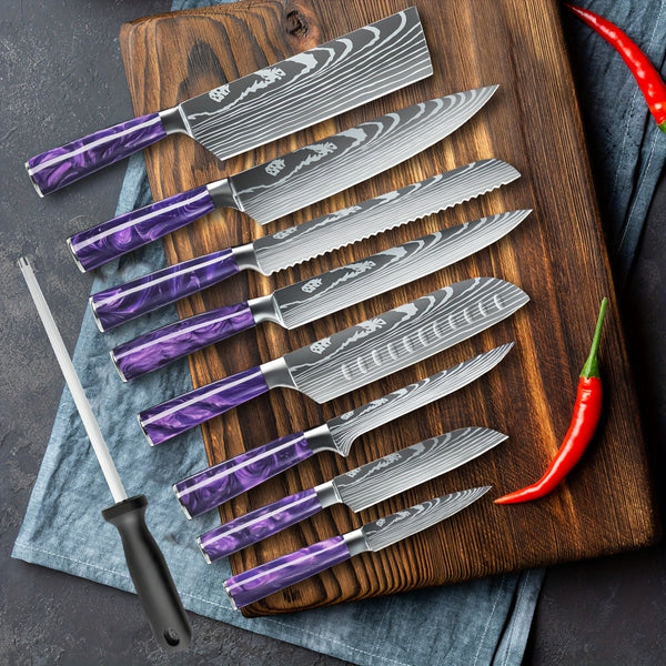 Yanagiba Messerset 8-teilig | Elegant-komplett für Gemüse & Fleisch | Shiraki