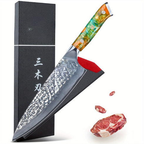 Shigure 20 cm Damast-Kochmesser mit VG10-Kern | Shiraki