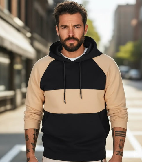 Odvar Herren-Hoodie mit Streifen und Cord-Wikinger- und keltischem Design