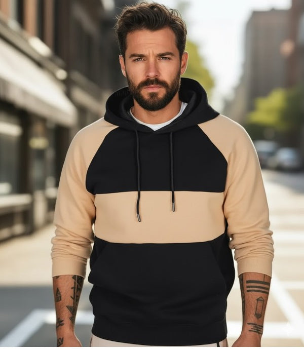 Odvar Herren-Hoodie mit Streifen und Cord-Wikinger- und keltischem Design