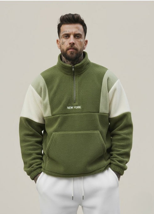 Travon Herren Hoodie Quarter-Zip Polar Fleece Standkragen