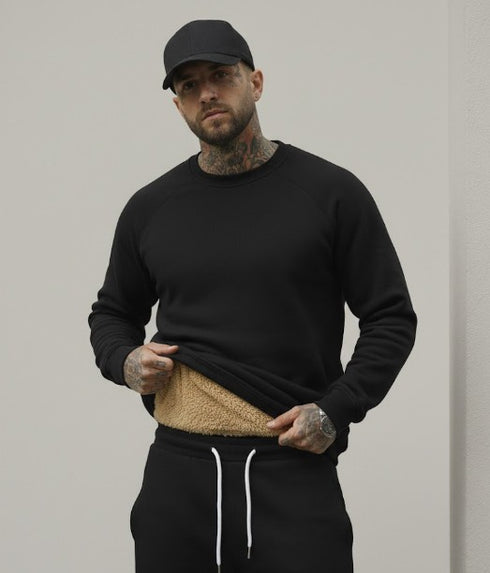 Valtor Herren Schwerer Rundhalsausschnitt – Locker sitzender Winterpullover