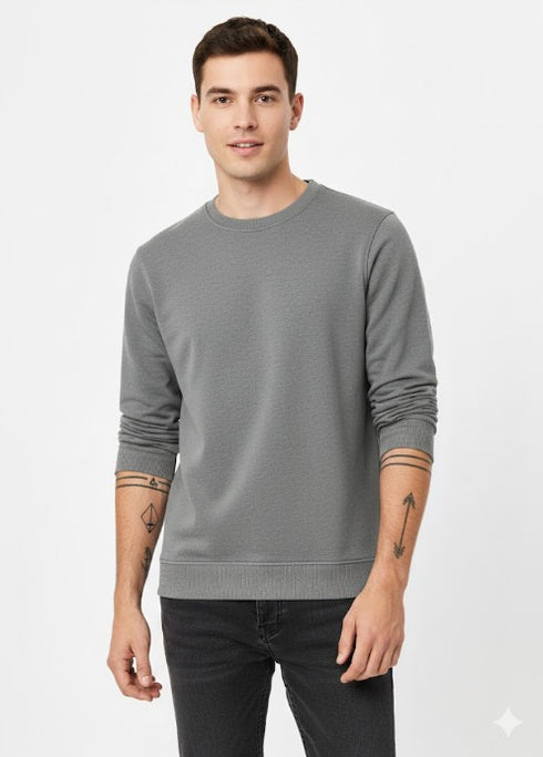 Basir Herren Sweatshirts – 3er-Pack Rundhals Basic Winter Fit