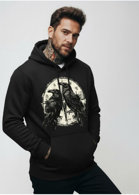 Odvar Herren Hoodie Freizeitpullover mit Kordelzug Kapuze, langärmlige reguläre Passform