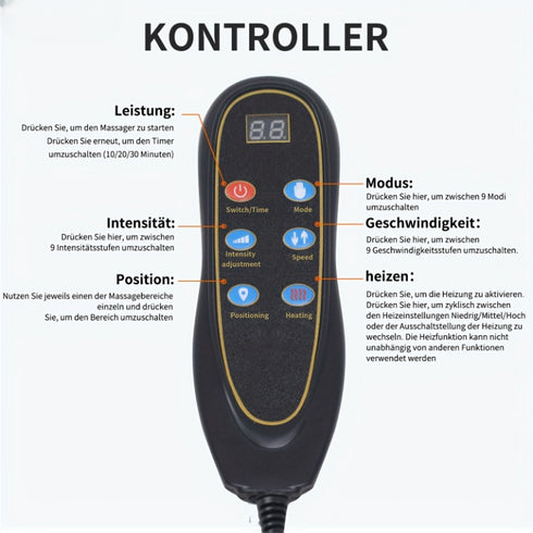 Massage-Sitzauflage mit Wärme | 9 Vibrationsmotoren Lendenwirbel-Traktion