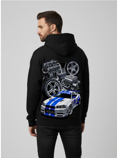 Autonix Herren Hoodie Automotive Grafik 3D-Druck