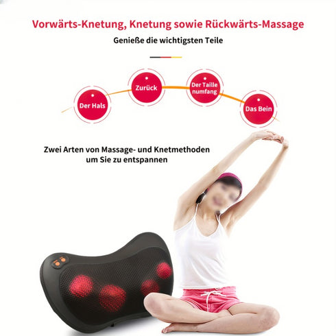 Nackenmassagegerät Shiatsu | Elektrisch 3 Geschwindigkeiten, Tiefenknetmassage