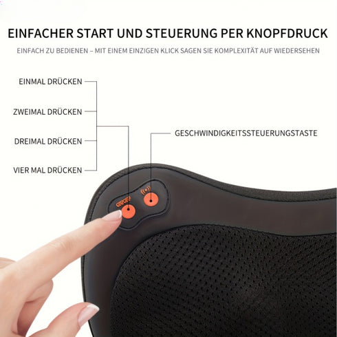 Nackenmassagegerät Shiatsu | Elektrisch 3 Geschwindigkeiten, Tiefenknetmassage