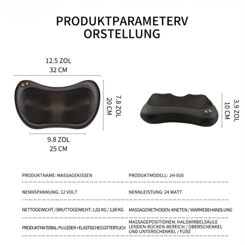 Nackenmassagegerät Shiatsu | Elektrisch 3 Geschwindigkeiten, Tiefenknetmassage