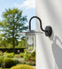 Katri Außen Wandlampe E27 IP44 Anthrazit Glas Metall | Shiraki