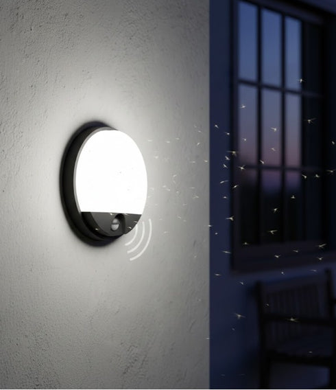 Agneta LED Außenleuchte 15W mit Bewegungsmelder Kunststoff | Shiraki