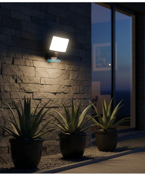 Nela LED Außenleuchte Fluter 30W mit Bewegungsmelder IP65 | Shiraki