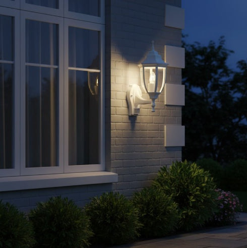 Elsa Außenwandlicht Bewegungsmelder weiß E27 IP44 | Shiraki