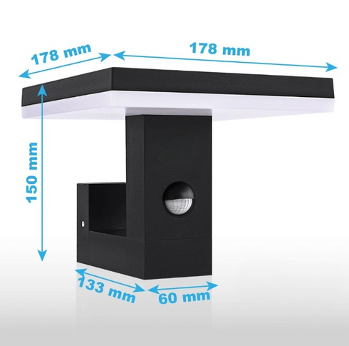 Eliska LED Außenwandleuchte mit Bewegungsmelder IP65 | Shiraki