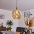 Liv LED Hängeleuchte Kugel Glas amber E27 | Shiraki
