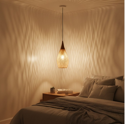 Aurélie Pendelleuchte Rattan E27 Vintage | Shiraki