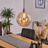 Liv LED Hängeleuchte Kugel Glas amber E27 | Shiraki