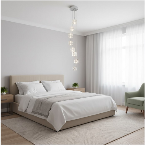 Sigrid LED Pendelleuchte Glas & Chrom Ø20 cm Hängelampe