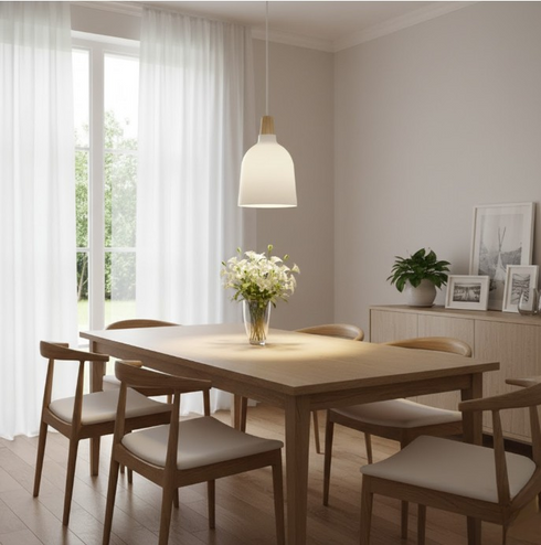 Linnea LED Holz Pendelleuchte Esche Weiß Ø 20 cm
