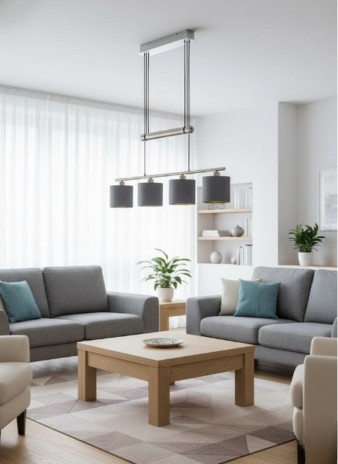 Pendelleuchte Freja | Höhenverstellbare LED Hängeleuchte 4-flammig