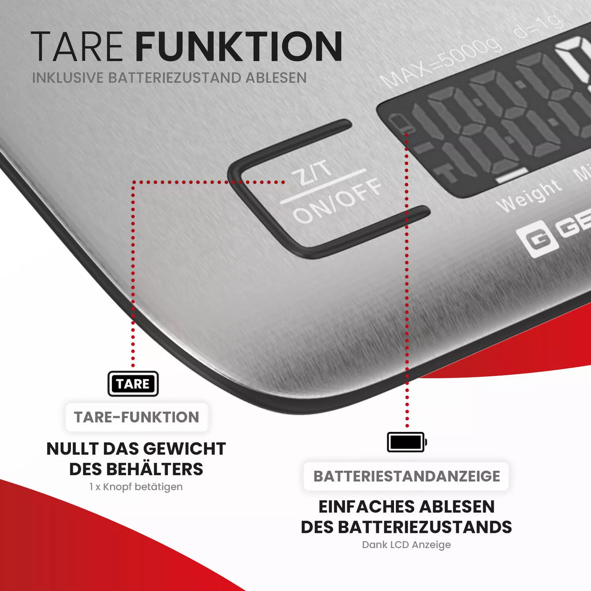 ADE Digitale Küchenwaage | Präzise Grammwaage Bis 5 Kg