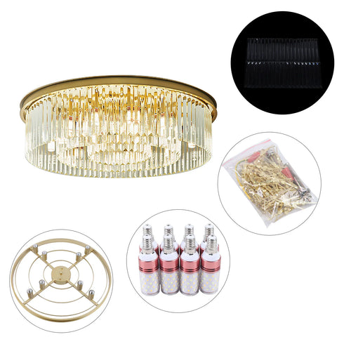 Sabine Kristall-Deckenleuchte Elegante Gold-Kristalllampe