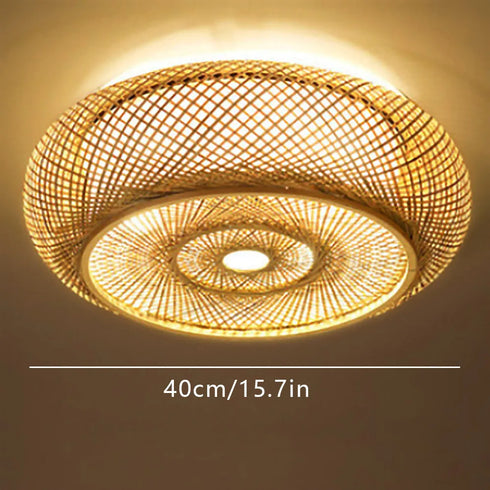 Sigrid Rattan Deckenleuchte Handgewebt | Shiraki